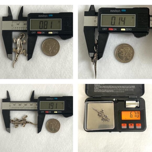 Sterling Silver 925 A Marcasite Lizard Animal Figural Brooch Pin - Picture 10 of 14